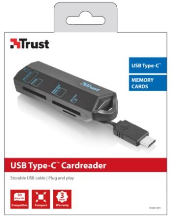 TRUST Lettore di schede con cavo USB Type-C Trust